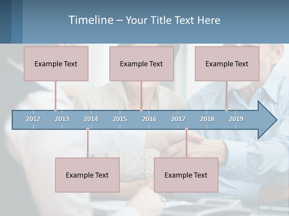 A Couple Of People Shaking Hands Over A Desk PowerPoint Template