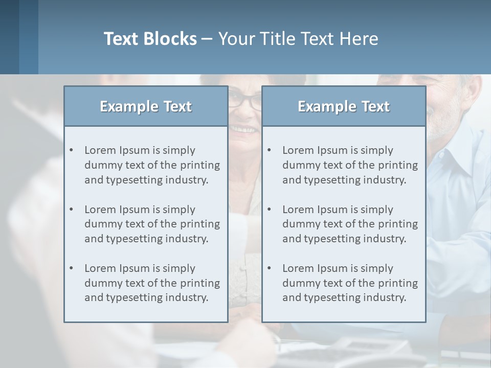 A Couple Of People Shaking Hands Over A Desk PowerPoint Template