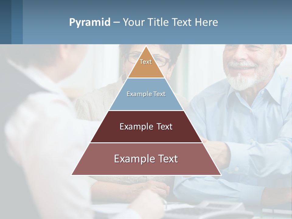 A Couple Of People Shaking Hands Over A Desk PowerPoint Template