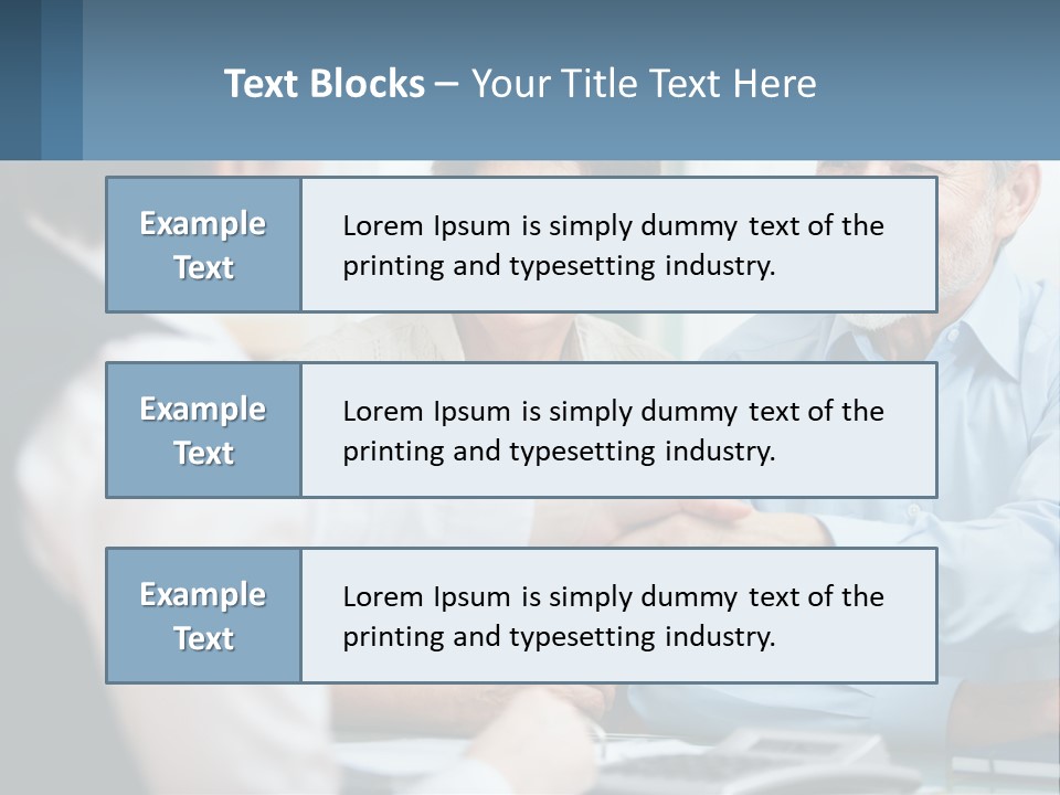 A Couple Of People Shaking Hands Over A Desk PowerPoint Template