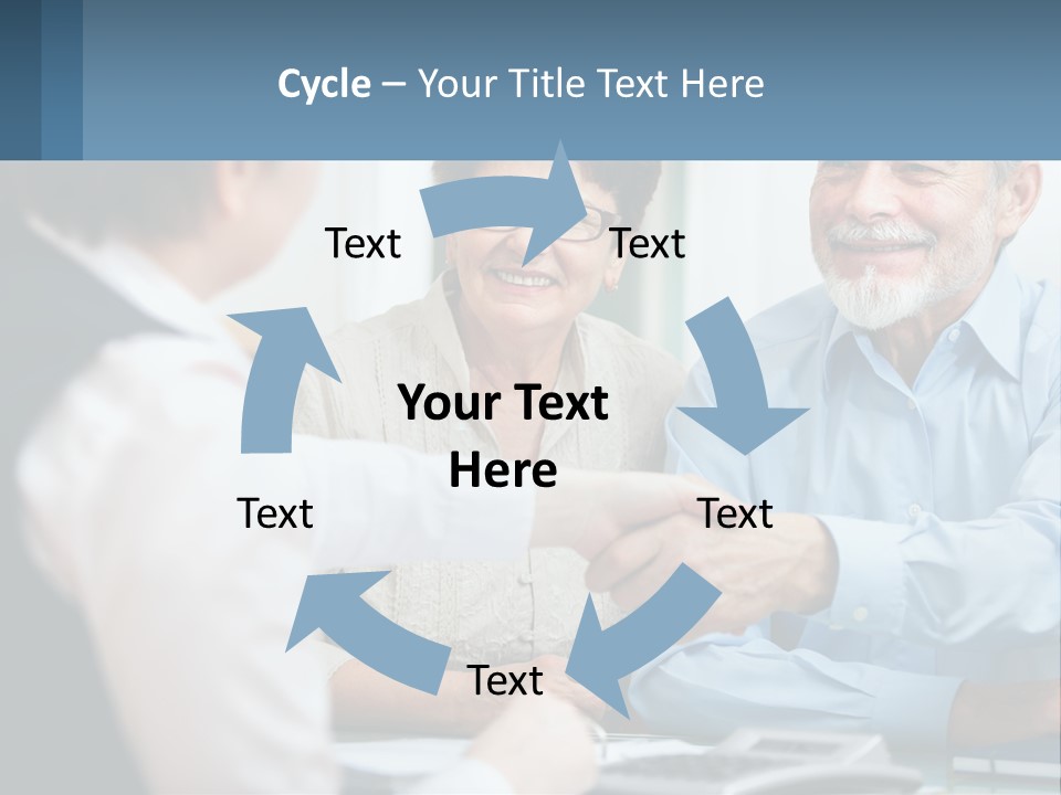 A Couple Of People Shaking Hands Over A Desk PowerPoint Template