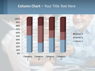 A Couple Of People Shaking Hands Over A Desk PowerPoint Template