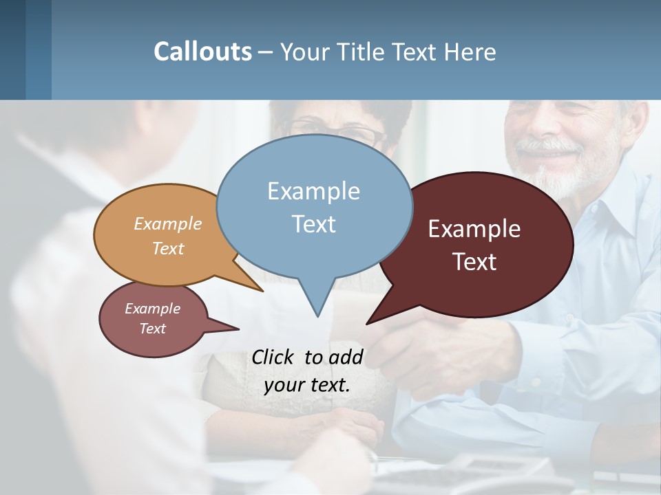 A Couple Of People Shaking Hands Over A Desk PowerPoint Template