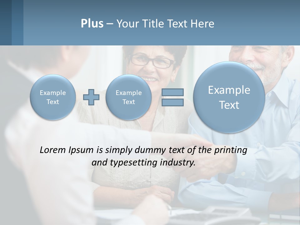 A Couple Of People Shaking Hands Over A Desk PowerPoint Template