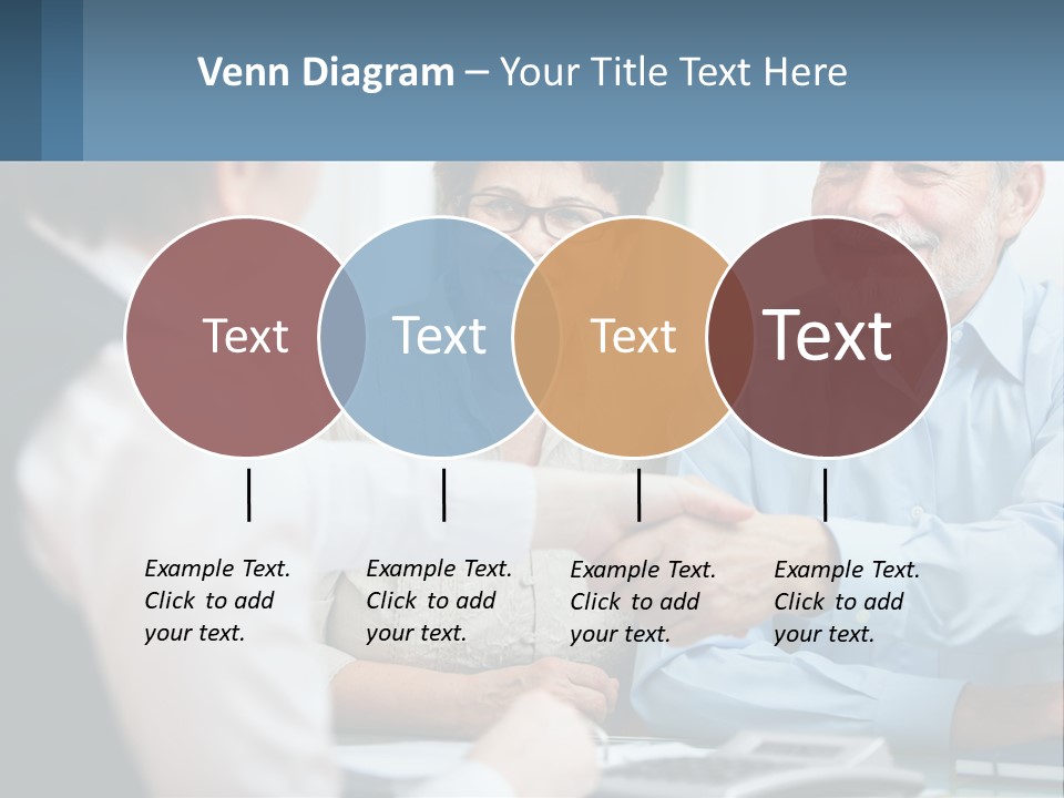 A Couple Of People Shaking Hands Over A Desk PowerPoint Template