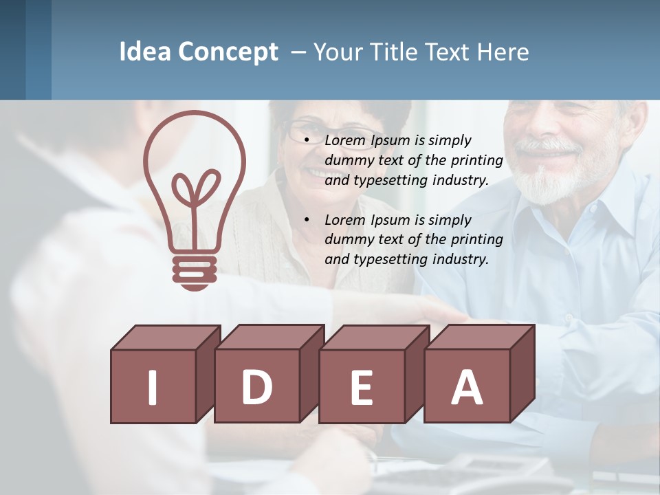A Couple Of People Shaking Hands Over A Desk PowerPoint Template