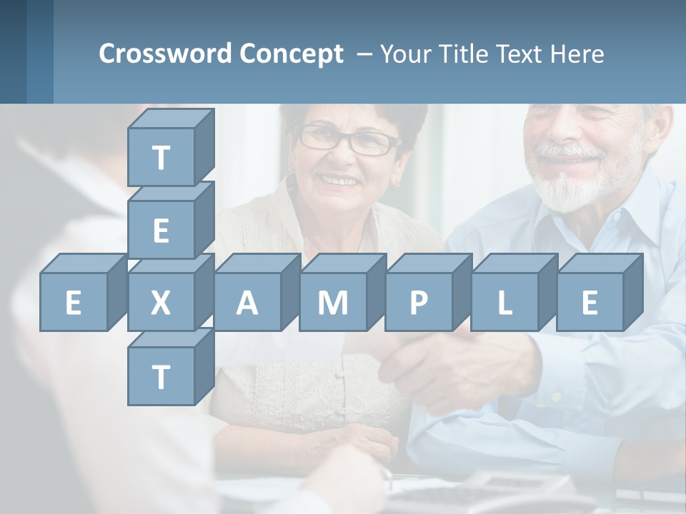 A Couple Of People Shaking Hands Over A Desk PowerPoint Template