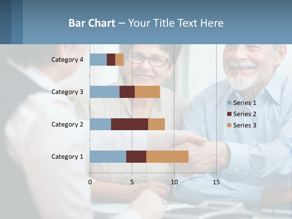 A Couple Of People Shaking Hands Over A Desk PowerPoint Template