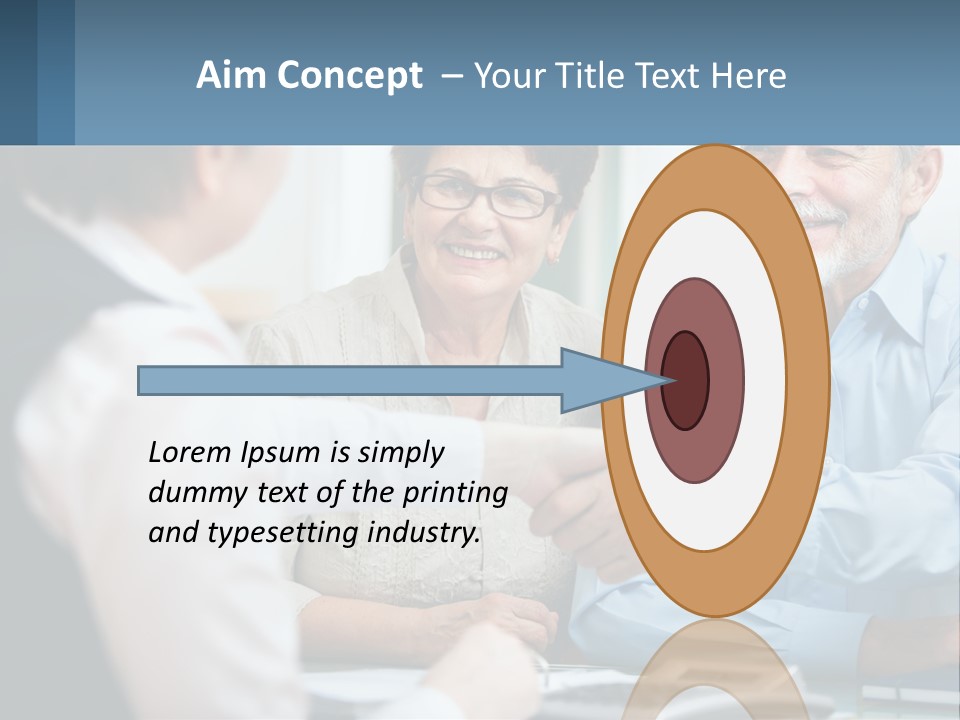 A Couple Of People Shaking Hands Over A Desk PowerPoint Template
