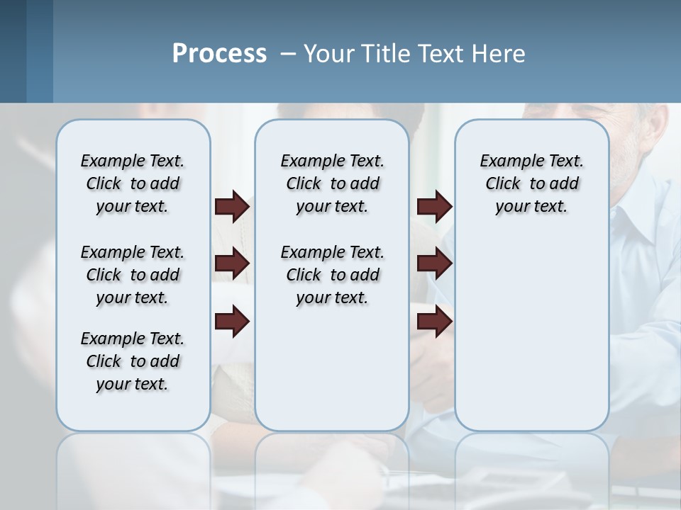 A Couple Of People Shaking Hands Over A Desk PowerPoint Template