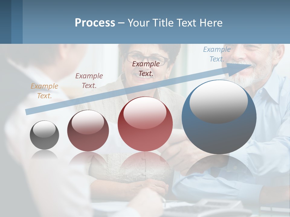 A Couple Of People Shaking Hands Over A Desk PowerPoint Template