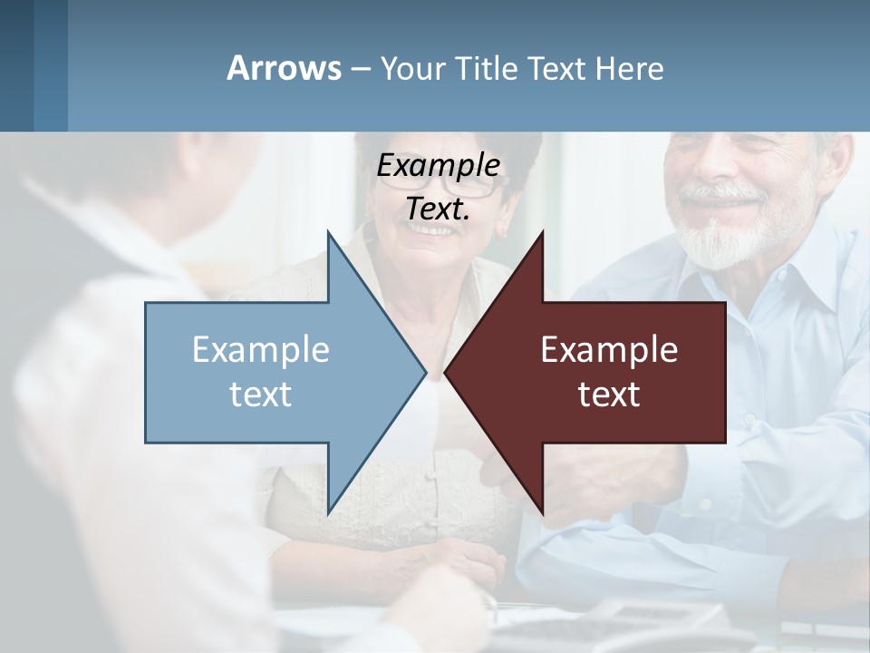 A Couple Of People Shaking Hands Over A Desk PowerPoint Template