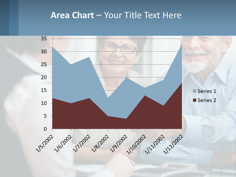 A Couple Of People Shaking Hands Over A Desk PowerPoint Template