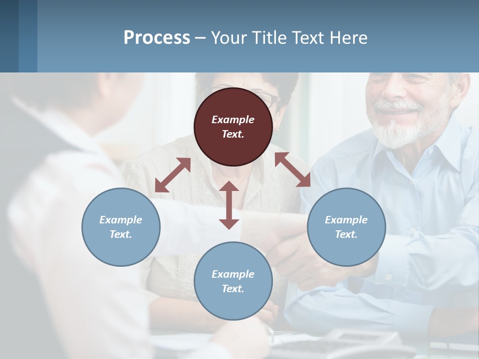 A Couple Of People Shaking Hands Over A Desk PowerPoint Template
