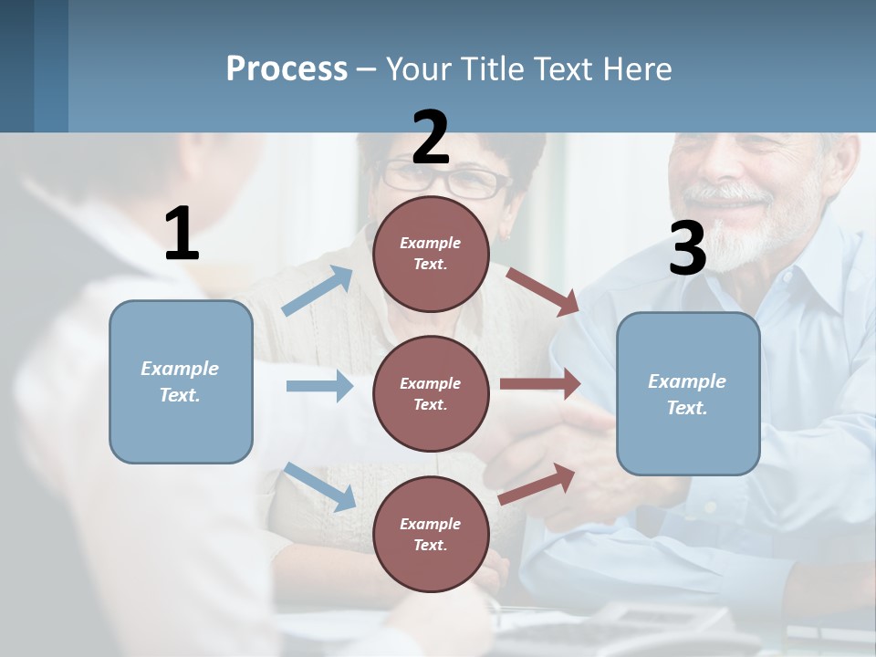 A Couple Of People Shaking Hands Over A Desk PowerPoint Template