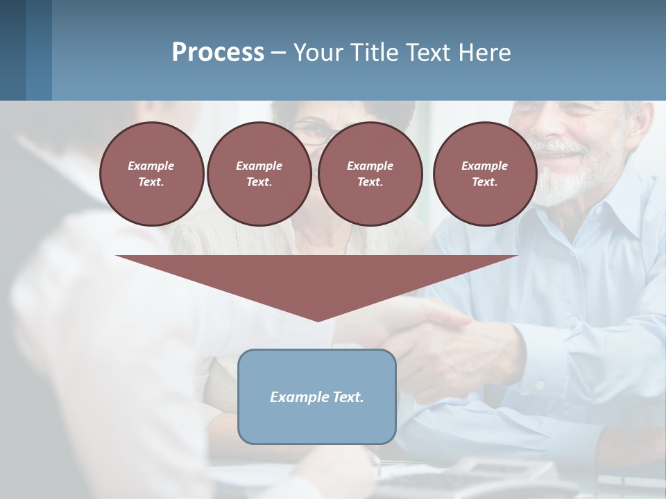 A Couple Of People Shaking Hands Over A Desk PowerPoint Template