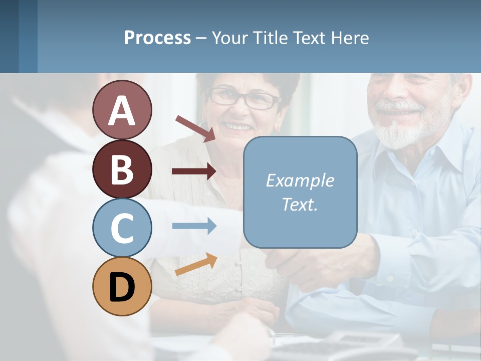 A Couple Of People Shaking Hands Over A Desk PowerPoint Template