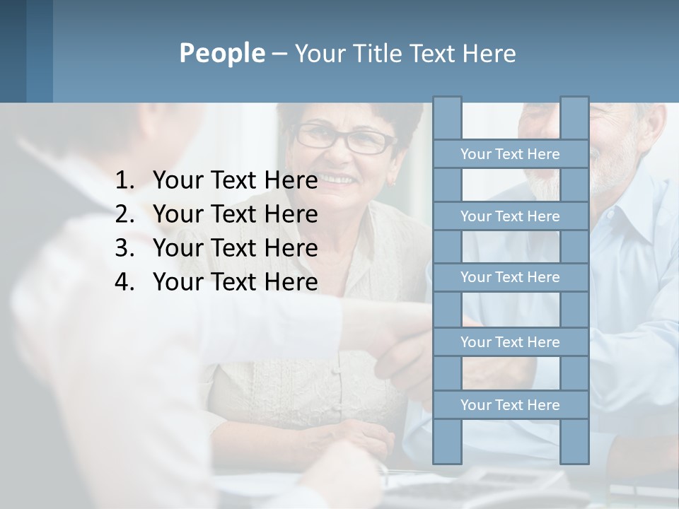 A Couple Of People Shaking Hands Over A Desk PowerPoint Template