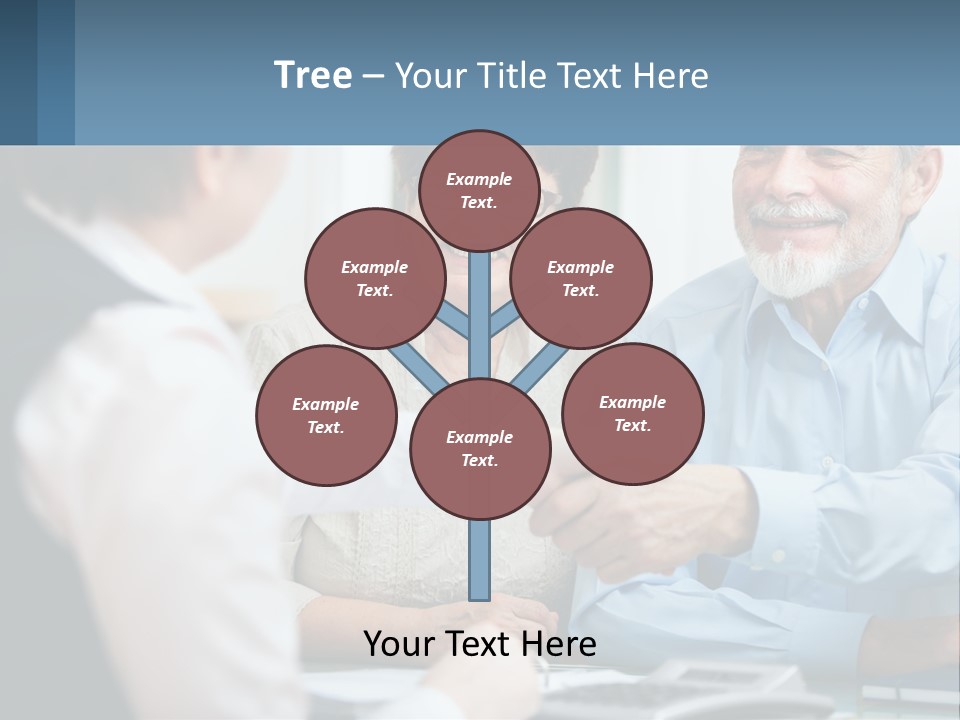 A Couple Of People Shaking Hands Over A Desk PowerPoint Template