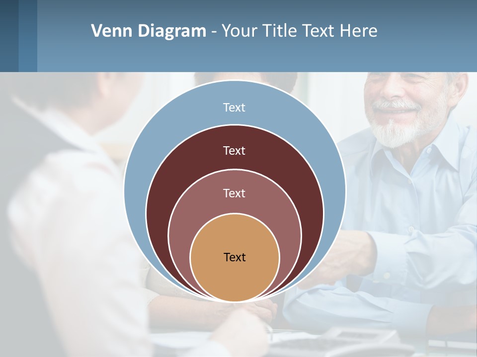 A Couple Of People Shaking Hands Over A Desk PowerPoint Template