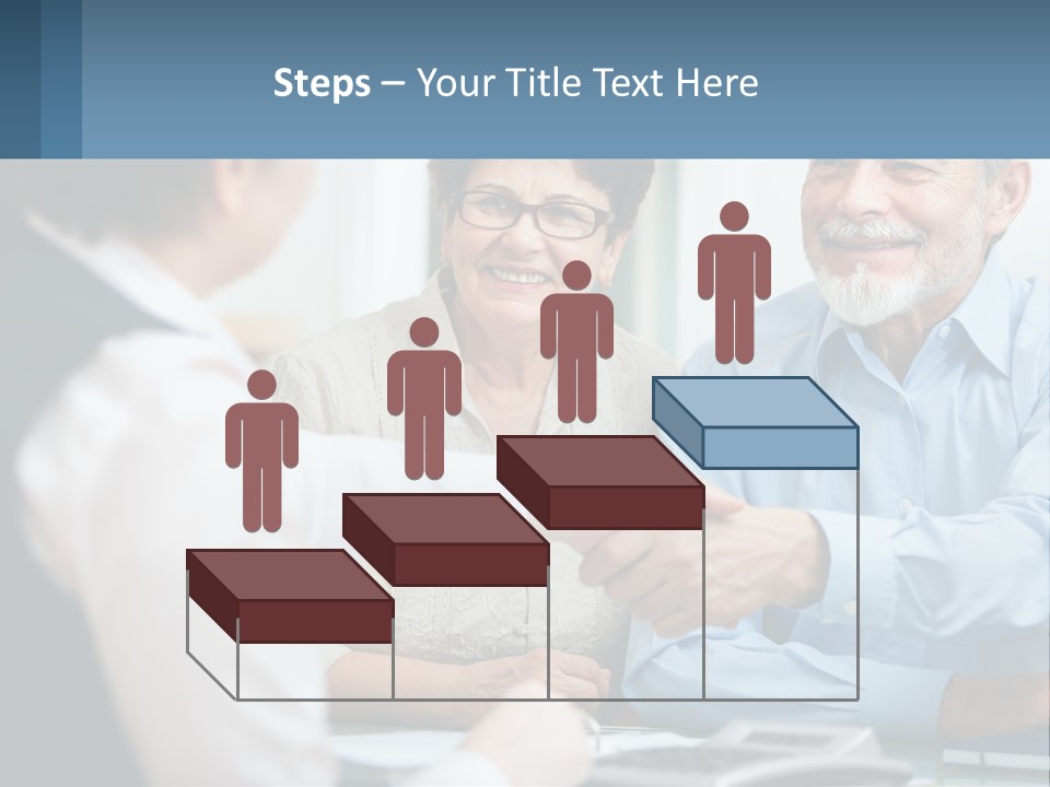 A Couple Of People Shaking Hands Over A Desk PowerPoint Template