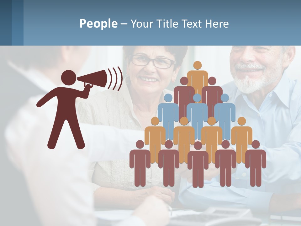 A Couple Of People Shaking Hands Over A Desk PowerPoint Template