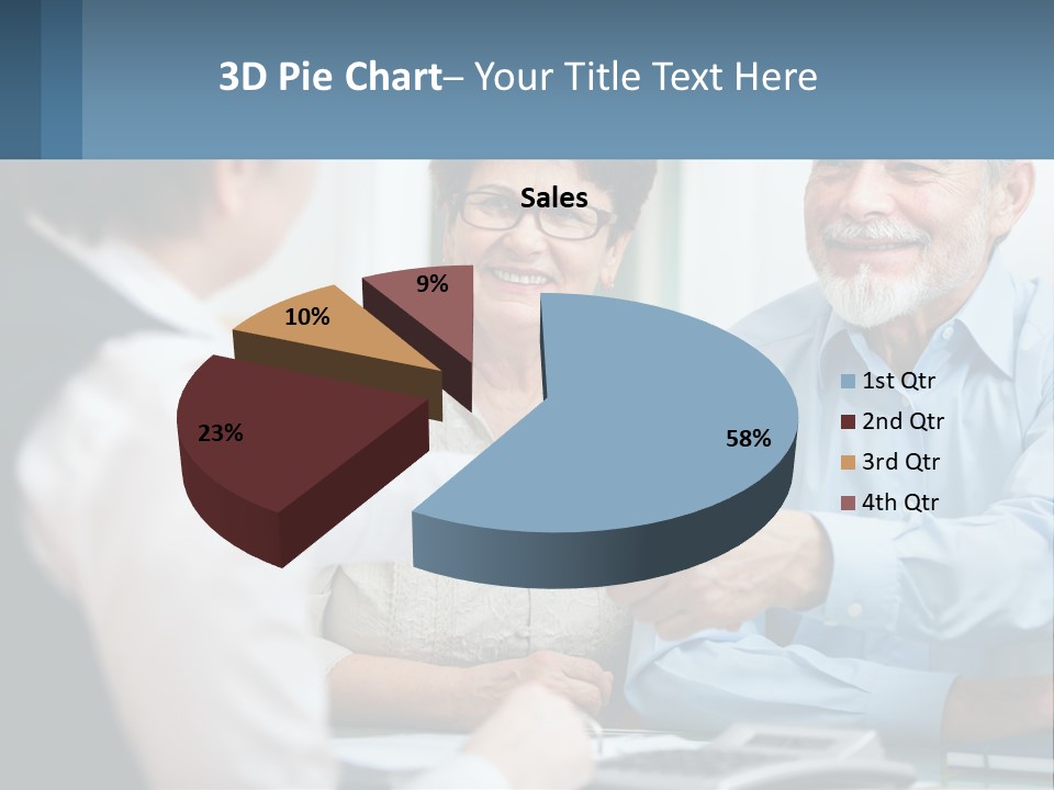 A Couple Of People Shaking Hands Over A Desk PowerPoint Template