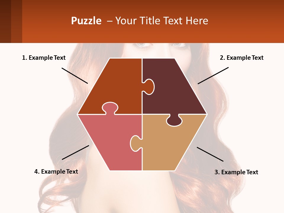 A Beautiful Woman With Long Red Hair Powerpoint Template PowerPoint Template