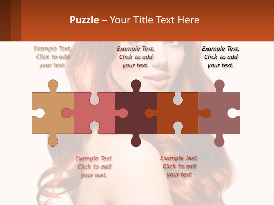 A Beautiful Woman With Long Red Hair Powerpoint Template PowerPoint Template