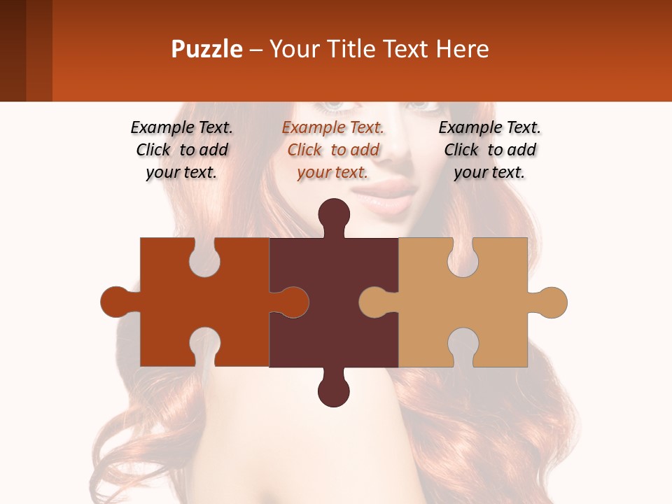 A Beautiful Woman With Long Red Hair Powerpoint Template PowerPoint Template