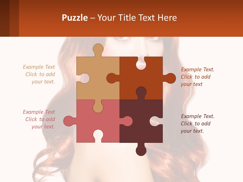 A Beautiful Woman With Long Red Hair Powerpoint Template PowerPoint Template