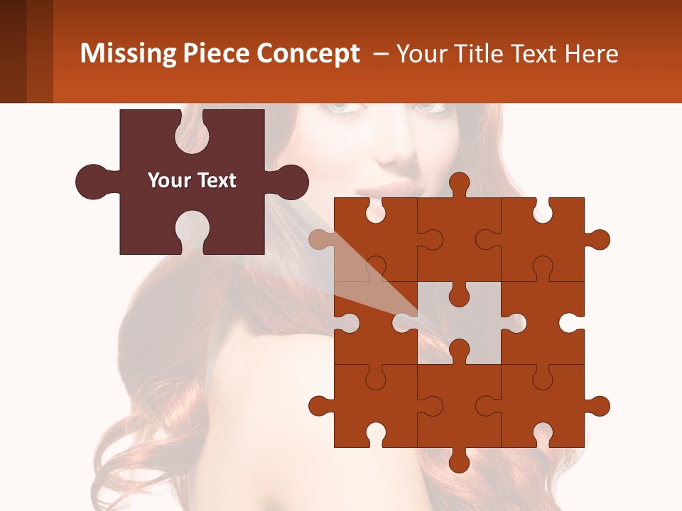 A Beautiful Woman With Long Red Hair Powerpoint Template PowerPoint Template