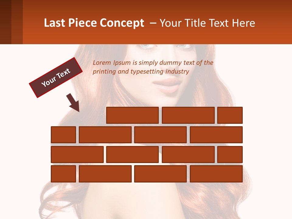 A Beautiful Woman With Long Red Hair Powerpoint Template PowerPoint Template