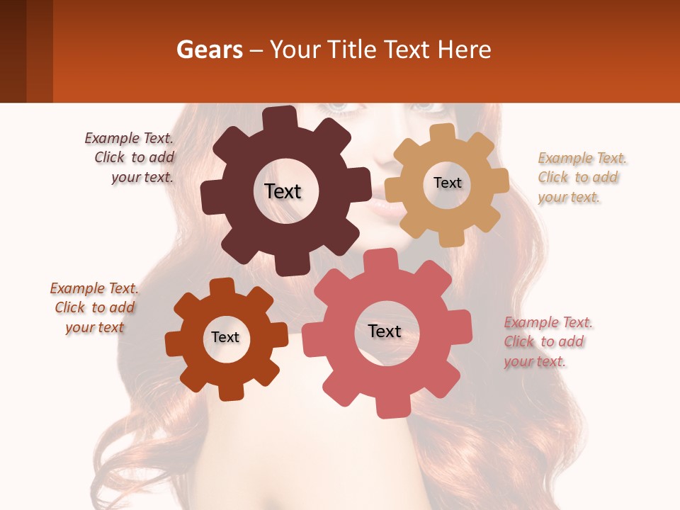 A Beautiful Woman With Long Red Hair Powerpoint Template PowerPoint Template