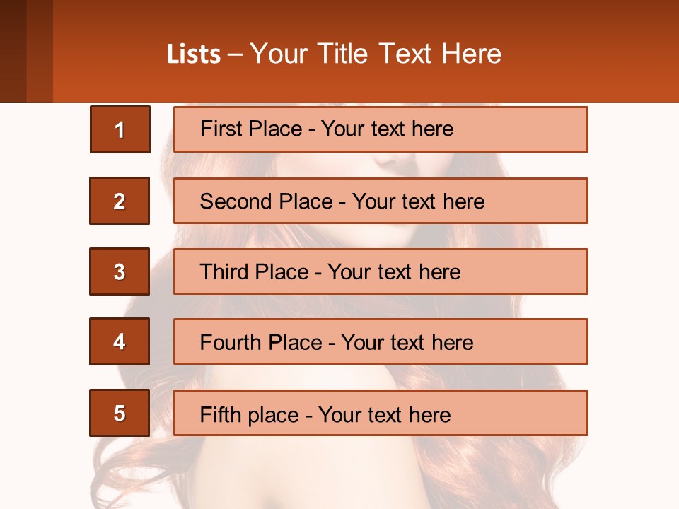 A Beautiful Woman With Long Red Hair Powerpoint Template PowerPoint Template