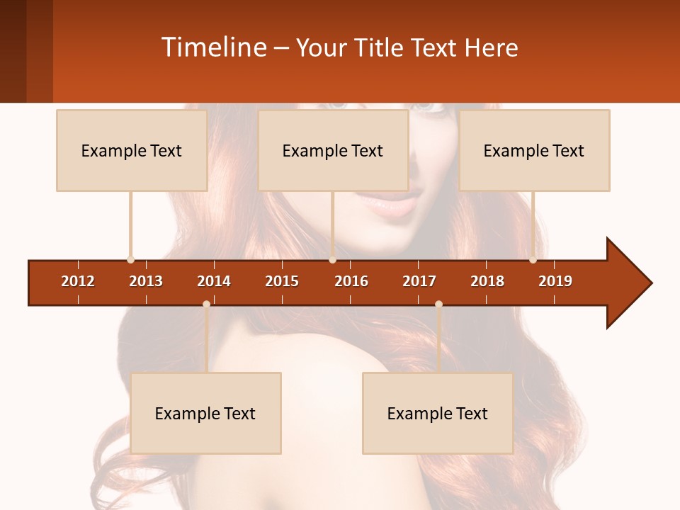 A Beautiful Woman With Long Red Hair Powerpoint Template PowerPoint Template