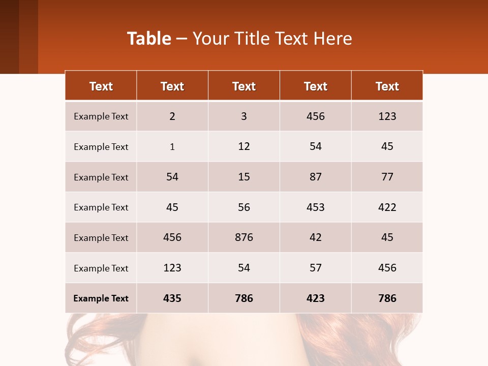A Beautiful Woman With Long Red Hair Powerpoint Template PowerPoint Template