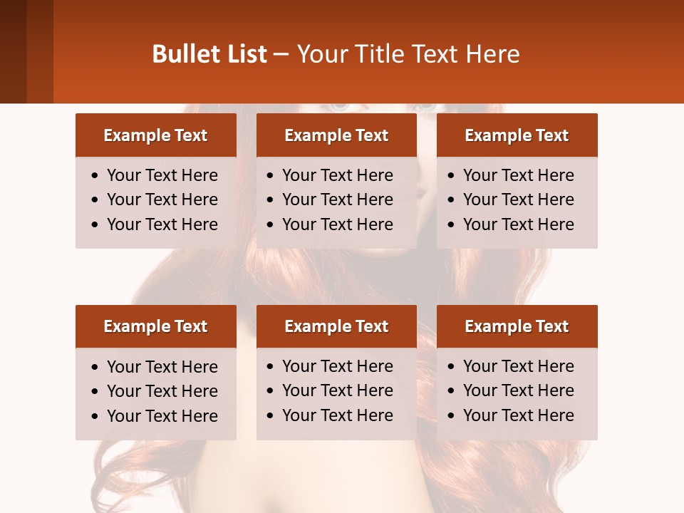 A Beautiful Woman With Long Red Hair Powerpoint Template PowerPoint Template