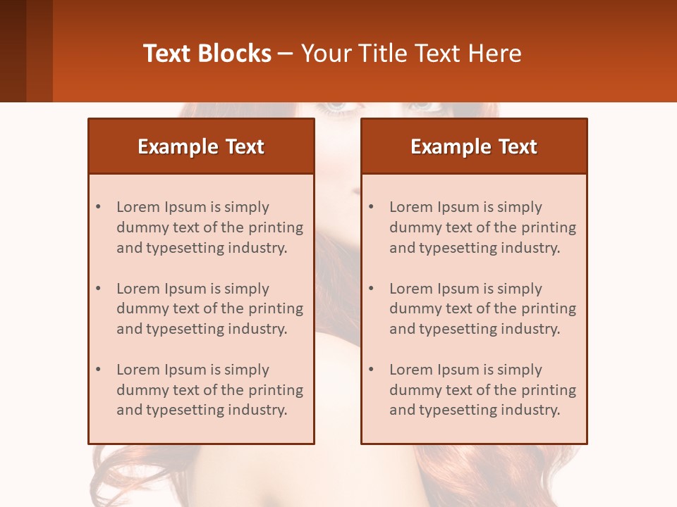 A Beautiful Woman With Long Red Hair Powerpoint Template PowerPoint Template
