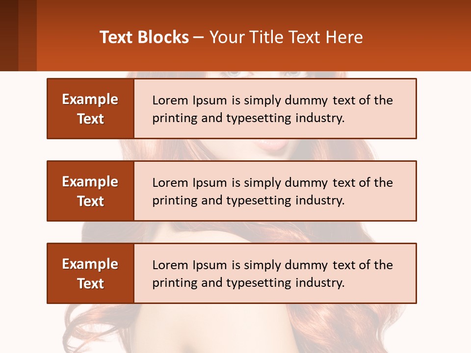 A Beautiful Woman With Long Red Hair Powerpoint Template PowerPoint Template