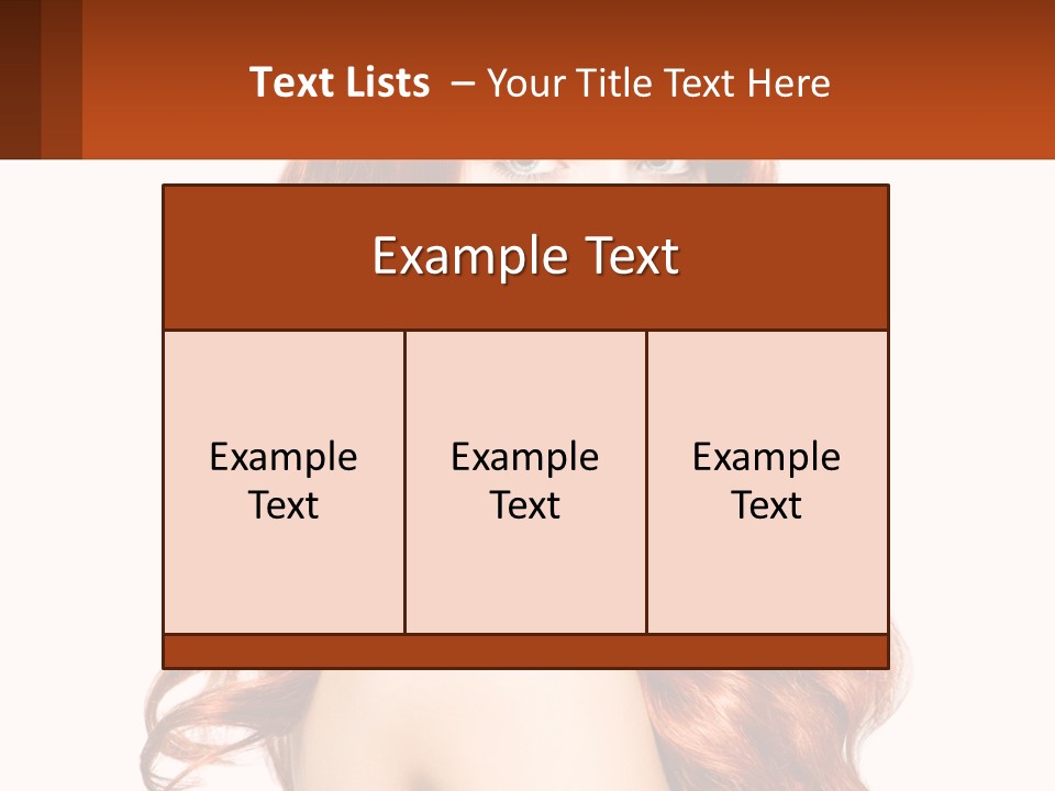 A Beautiful Woman With Long Red Hair Powerpoint Template PowerPoint Template