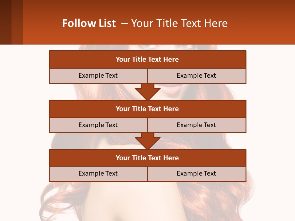 A Beautiful Woman With Long Red Hair Powerpoint Template PowerPoint Template