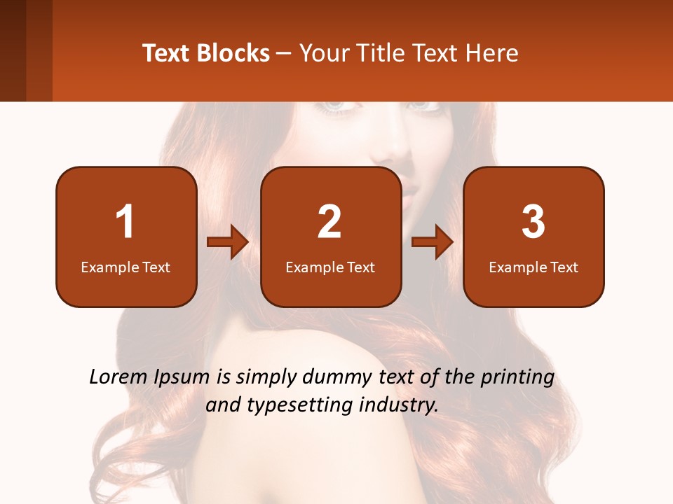 A Beautiful Woman With Long Red Hair Powerpoint Template PowerPoint Template