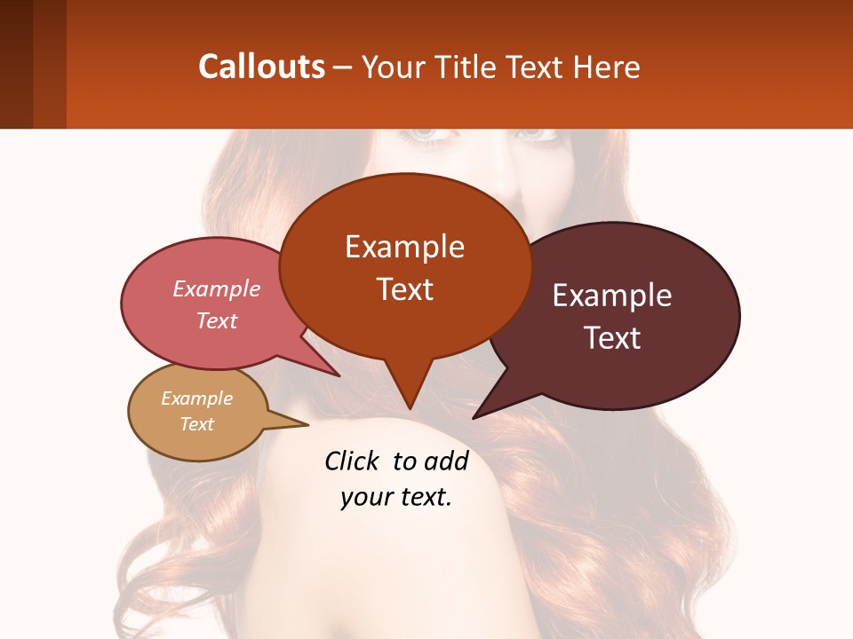 A Beautiful Woman With Long Red Hair Powerpoint Template PowerPoint Template