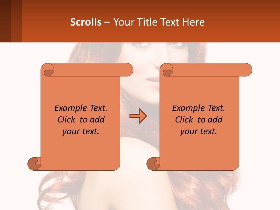 A Beautiful Woman With Long Red Hair Powerpoint Template PowerPoint Template