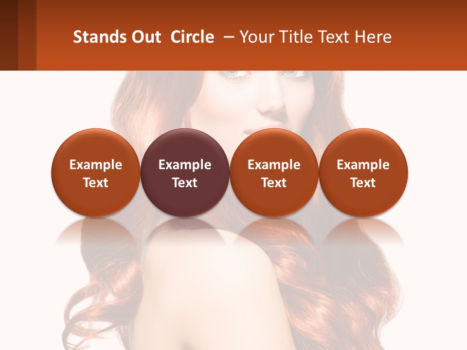A Beautiful Woman With Long Red Hair Powerpoint Template PowerPoint Template