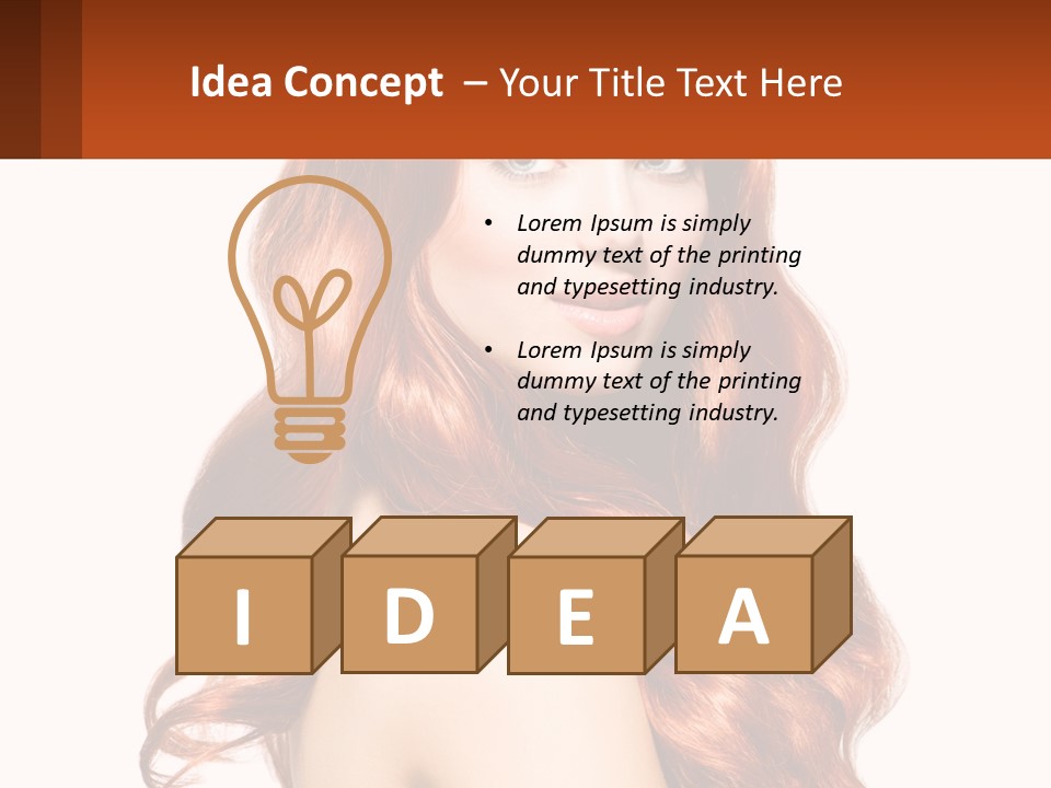 A Beautiful Woman With Long Red Hair Powerpoint Template PowerPoint Template