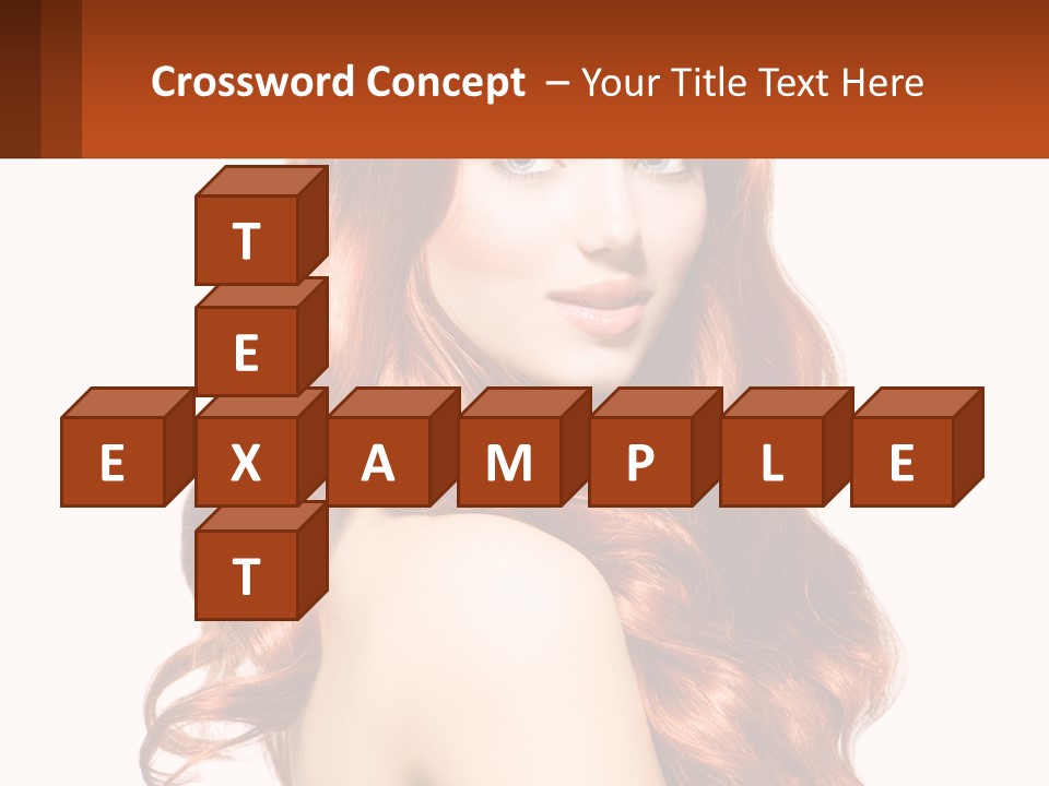A Beautiful Woman With Long Red Hair Powerpoint Template PowerPoint Template