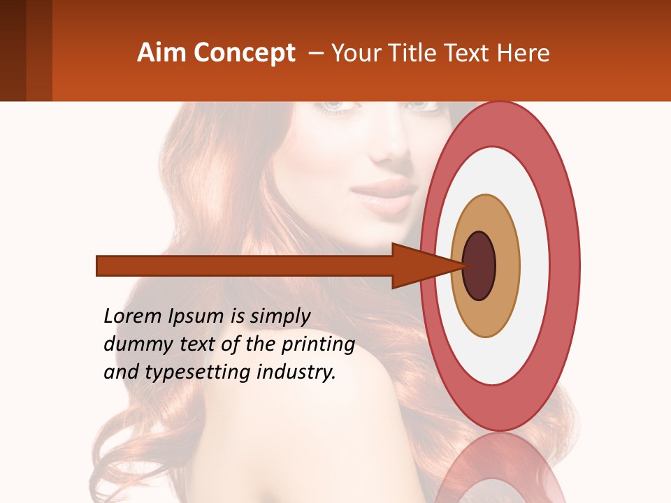 A Beautiful Woman With Long Red Hair Powerpoint Template PowerPoint Template