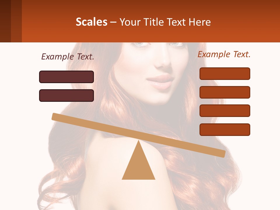 A Beautiful Woman With Long Red Hair Powerpoint Template PowerPoint Template